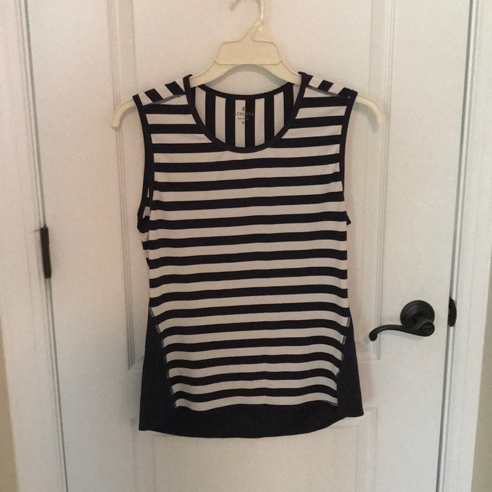 Navy and white athleta tank top